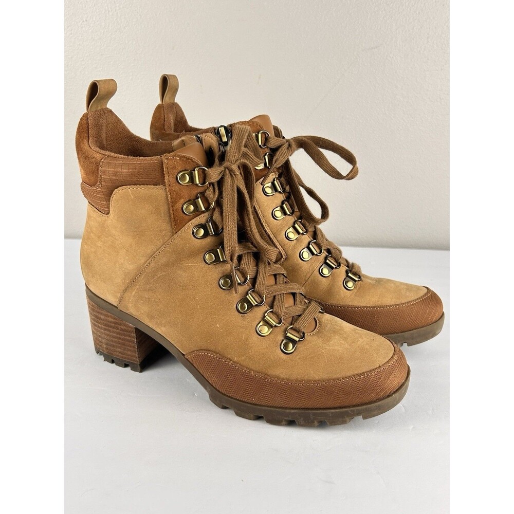 Vionic Women's Spencer Heeled Boot Waterproof Toffee Nubuck 8 M Hiking  Combat